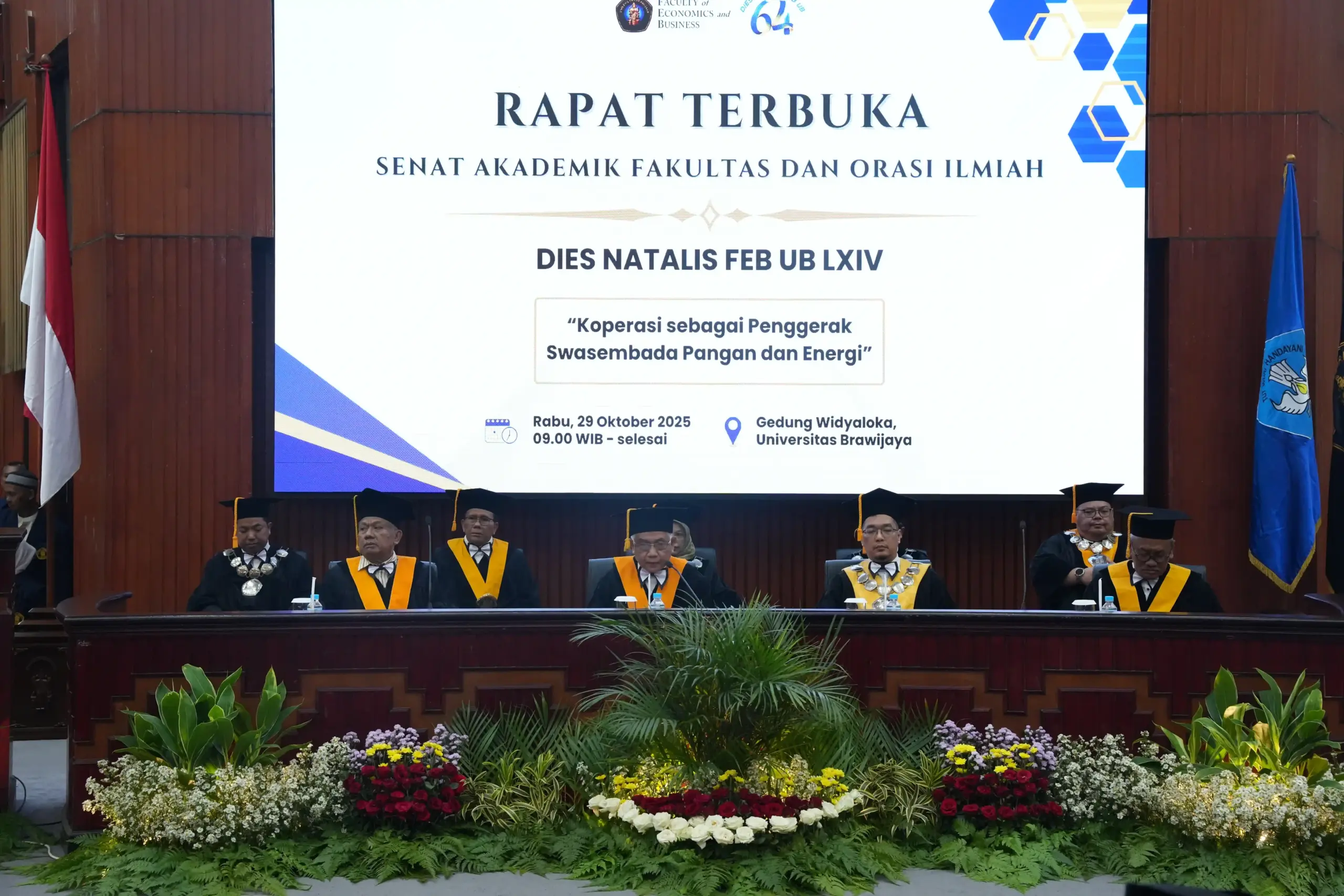 Rapat Terbuka SAF Dies Natalis ke-64 FEB UB: Koperasi sebagai “Living Laboratory”, Apresiasi IKU 2025 Menutup Rangkaian